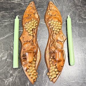 1970’s Wall Sconces with Grape Decor and Candles
